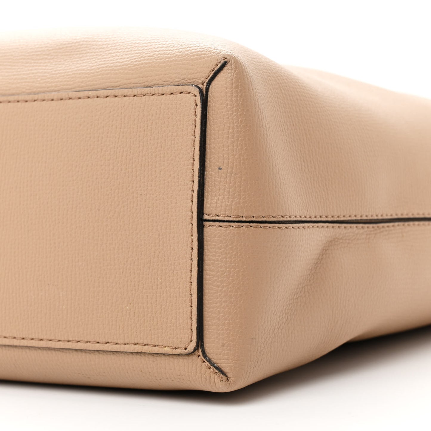 Grainy Calfskin Haymarket Check Medium Reversible Tote Camel