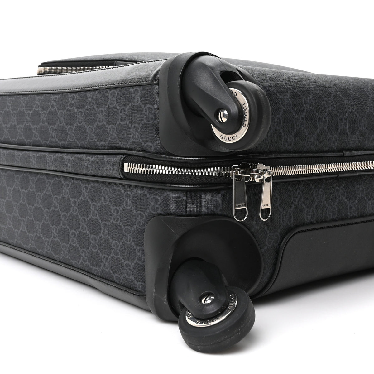 Gucci GG Supreme Monogram Azalea Calfskin Retro Interlocking G Small Savoy Cabin Trolley Black 8 of 9