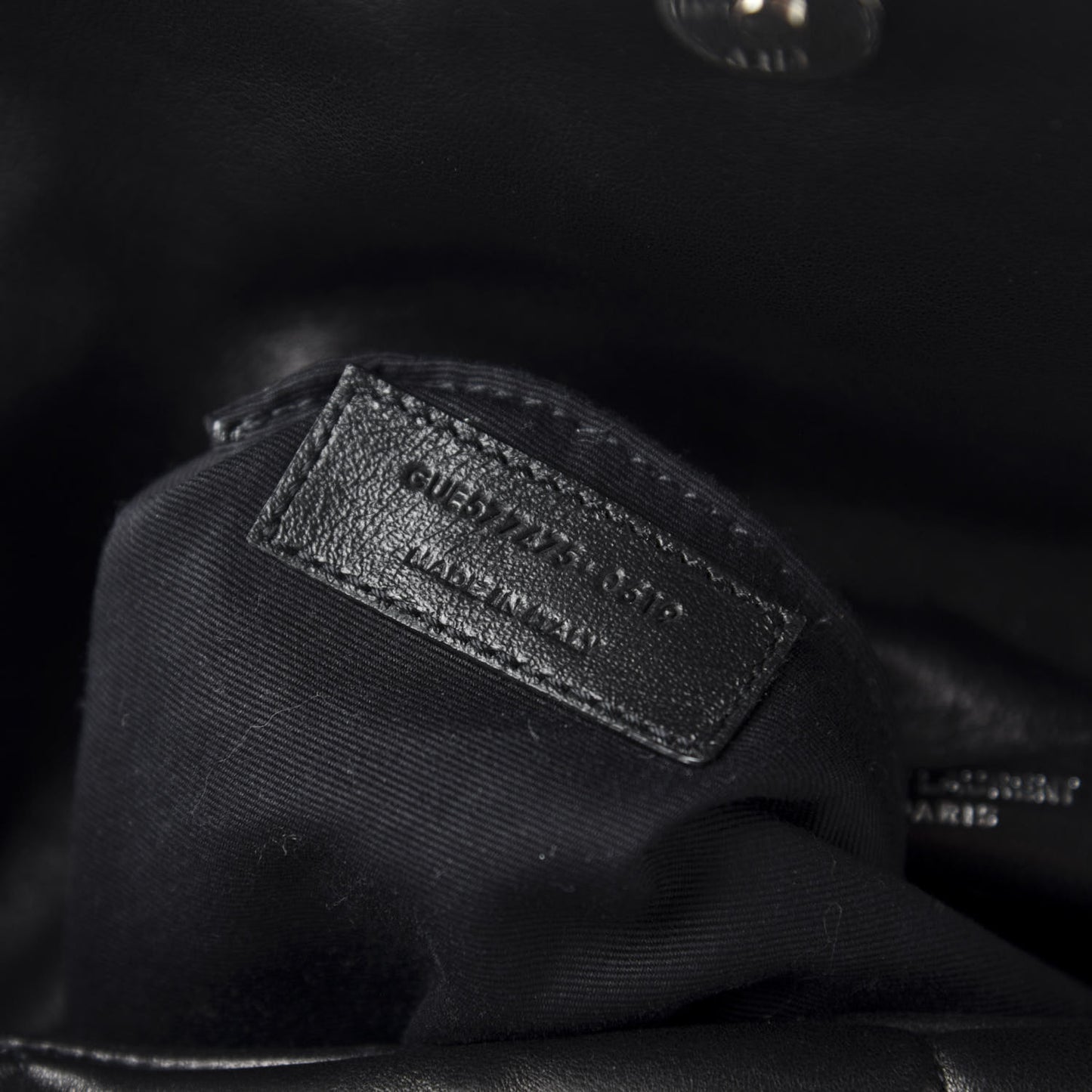 Lambskin Quilted Medium Loulou Puffer Monogram Chain Satchel Black