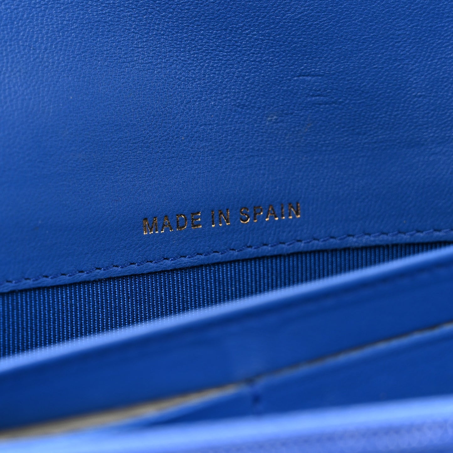 Lambskin Quilted Large Gusset Flap Wallet Blue