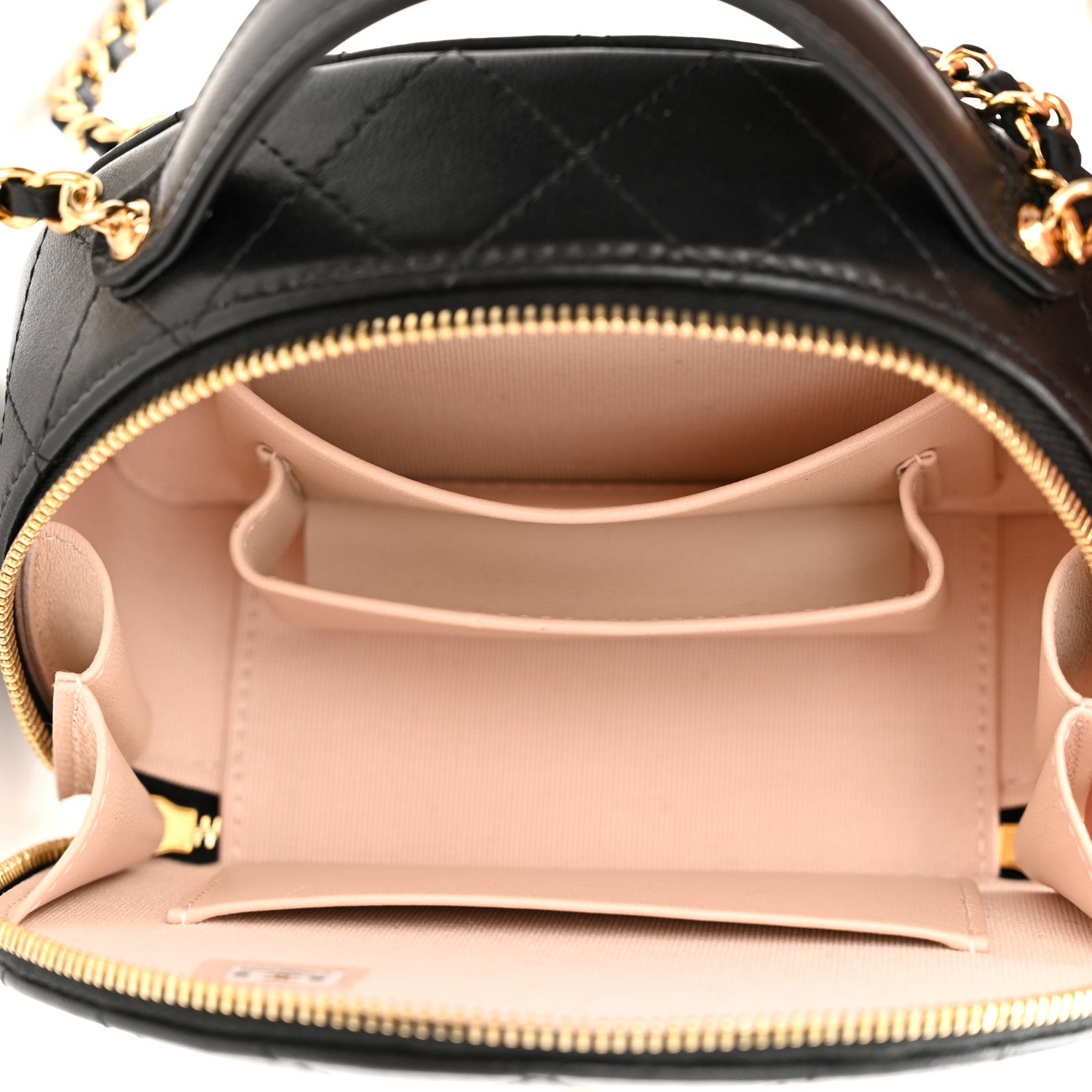 Chanel Lambskin Quilted Chic Riviera Top Handle Vanity Case Black 7 of 11