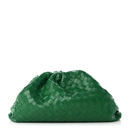 Bottega Veneta Nappa Maxi Intrecciato The Pouch Oversized Clutch Racing Green 1 of 10