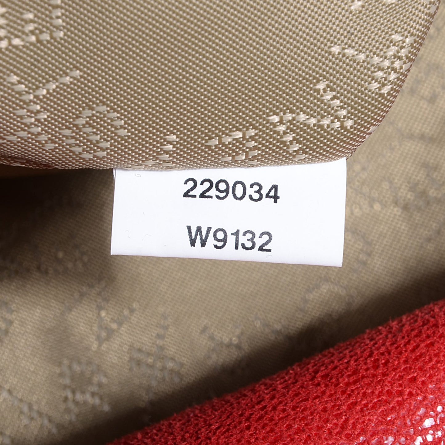 Faux Leather Shaggy Deer Falabella Small Tote Cherry