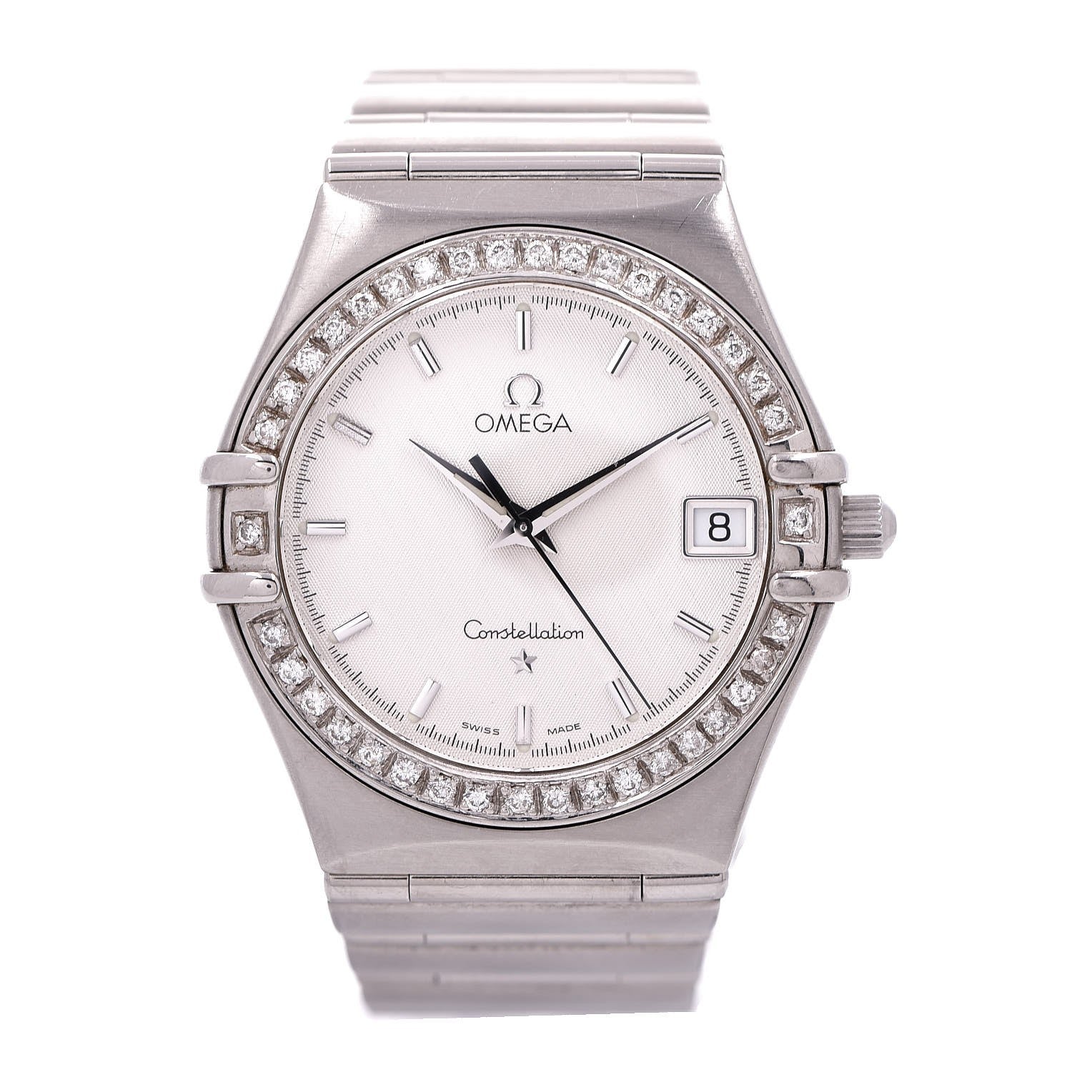 Omega Stainless Steel Diamond Bezel 33mm Constellation Quartz Watch White 1512.30 1 of 8