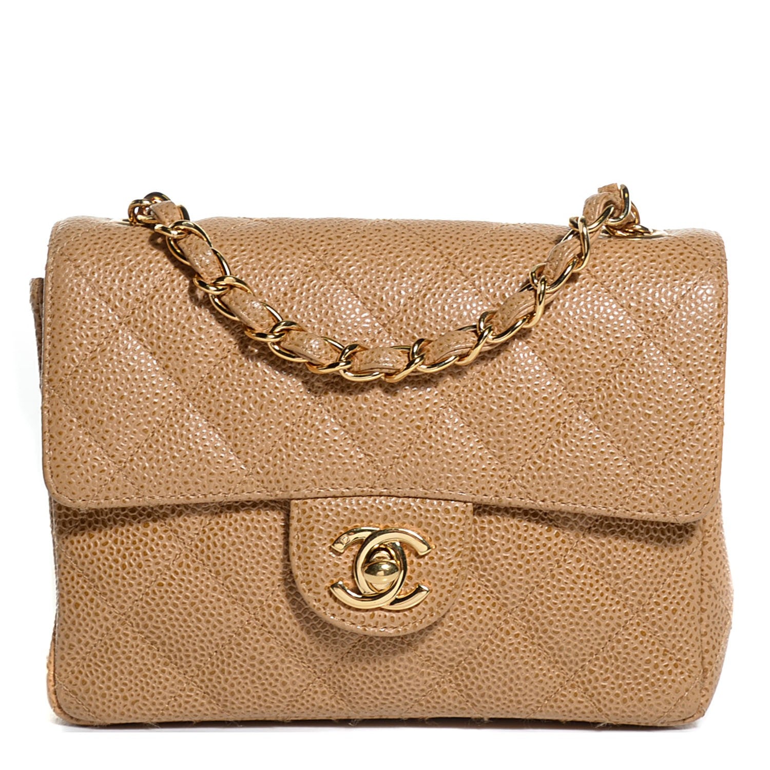 Chanel Caviar Quilted Mini Square Flap Beige 1 of 9