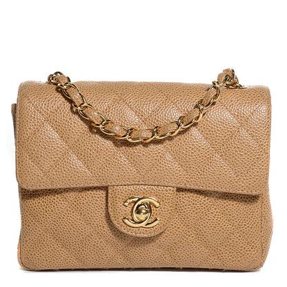 Chanel Caviar Quilted Mini Square Flap Beige 1 of 9
