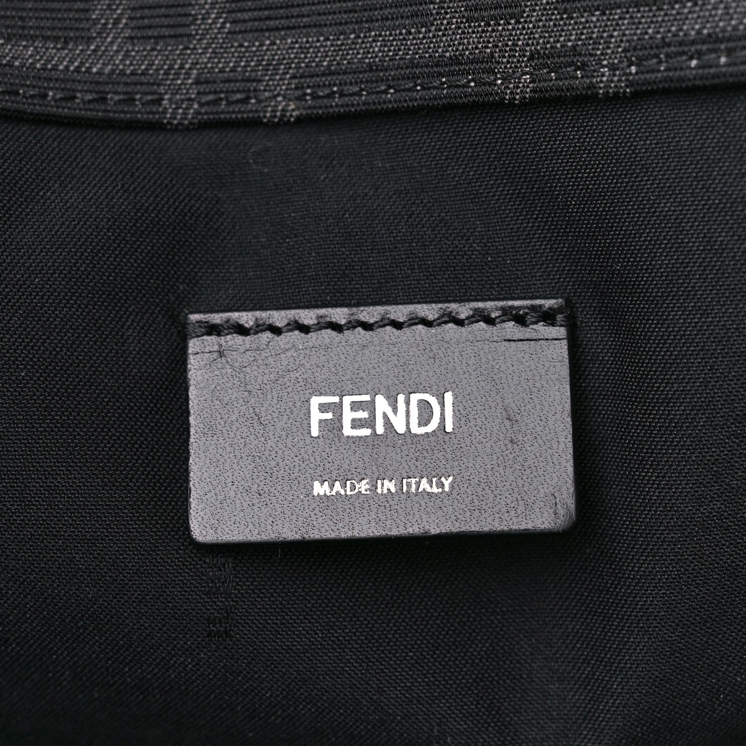 Fendi Recycled Fabric Jacquard Vitello Astro FF 1974 Shopping Tote Asfalto Black 7 of 10