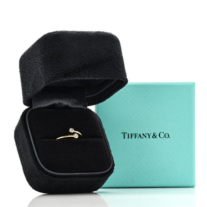 Tiffany 18K Yellow Gold Diamond Elsa Peretti Hoop Ring 50 5.5 5 of 5