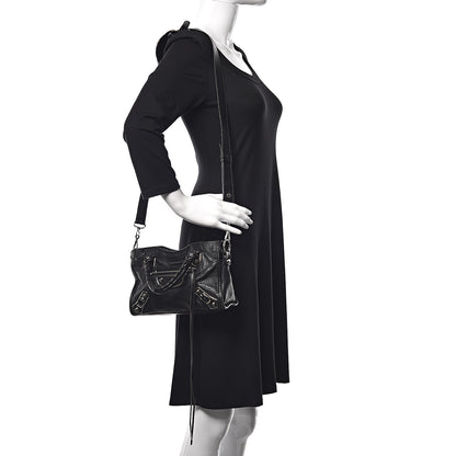Balenciaga Chevre Silver Metallic Edge Hardware Mini City Black 2 of 10