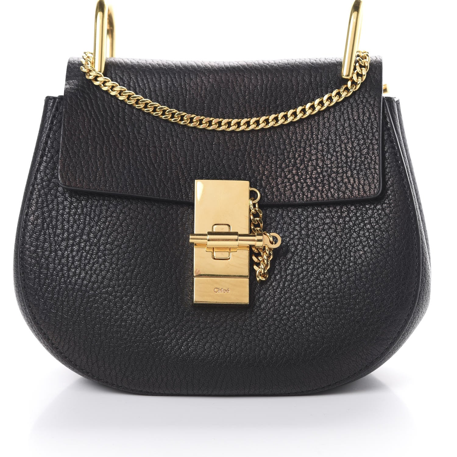 Chloe Grained Lambskin Mini Drew Shoulder Bag Black 7 of 9