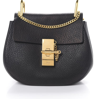 Chloe Grained Lambskin Mini Drew Shoulder Bag Black 7 of 9
