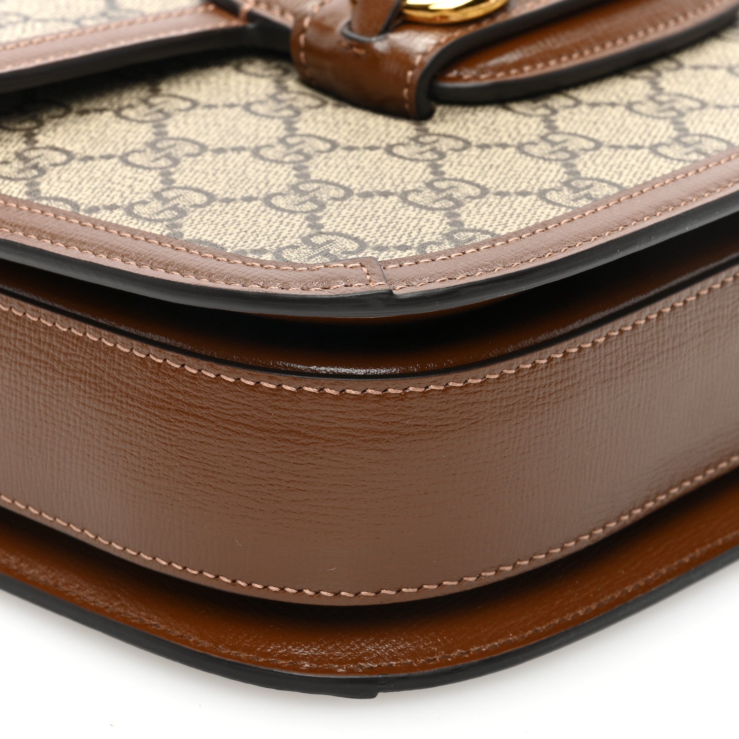 Gucci GG Supreme Monogram Horsebit 1955 Shoulder Bag Beige Brown Sugar 9 of 10