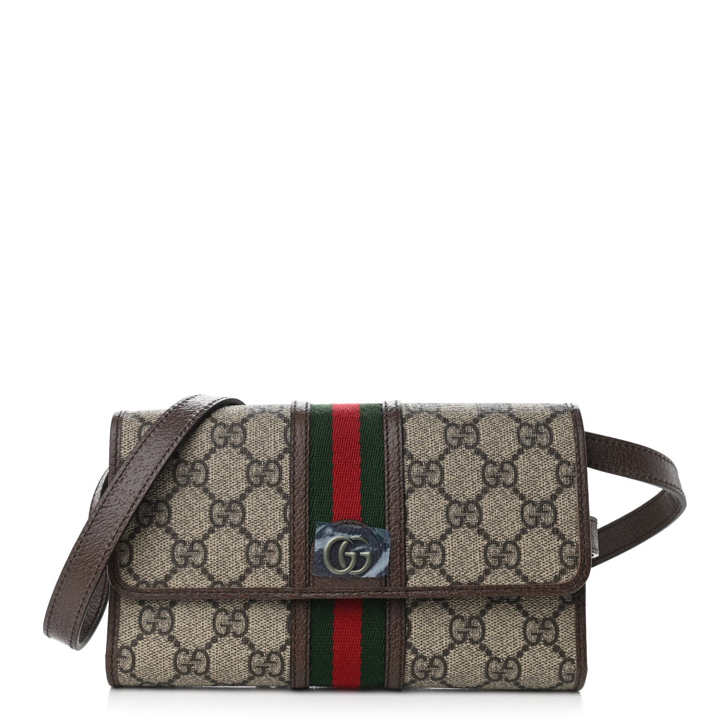 Gucci GG Supreme Monogram Web Ophidia Crossbody Wallet Beige New Acero 1 of 10