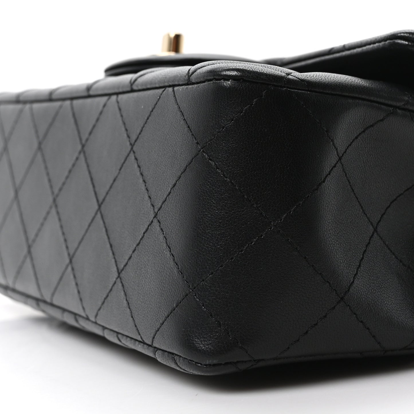 Lambskin Quilted Mini Rectangular Flap Black