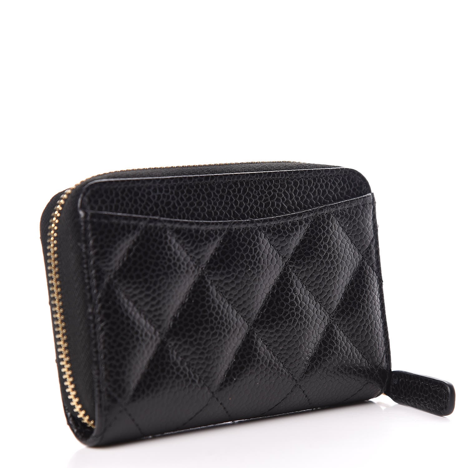Chanel Caviar Quilted Zip Coin Purse Black 3 of 8