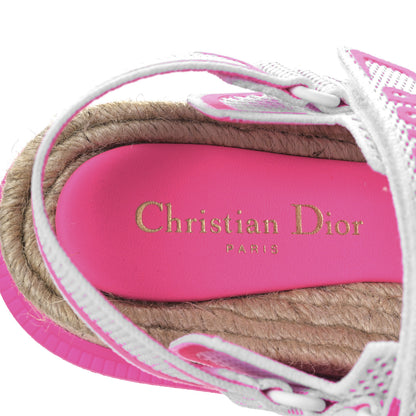 Christian Dior Technical Knit Jute Dioract 10mm Sandals 36.5 White Fuchsia 7 of 8