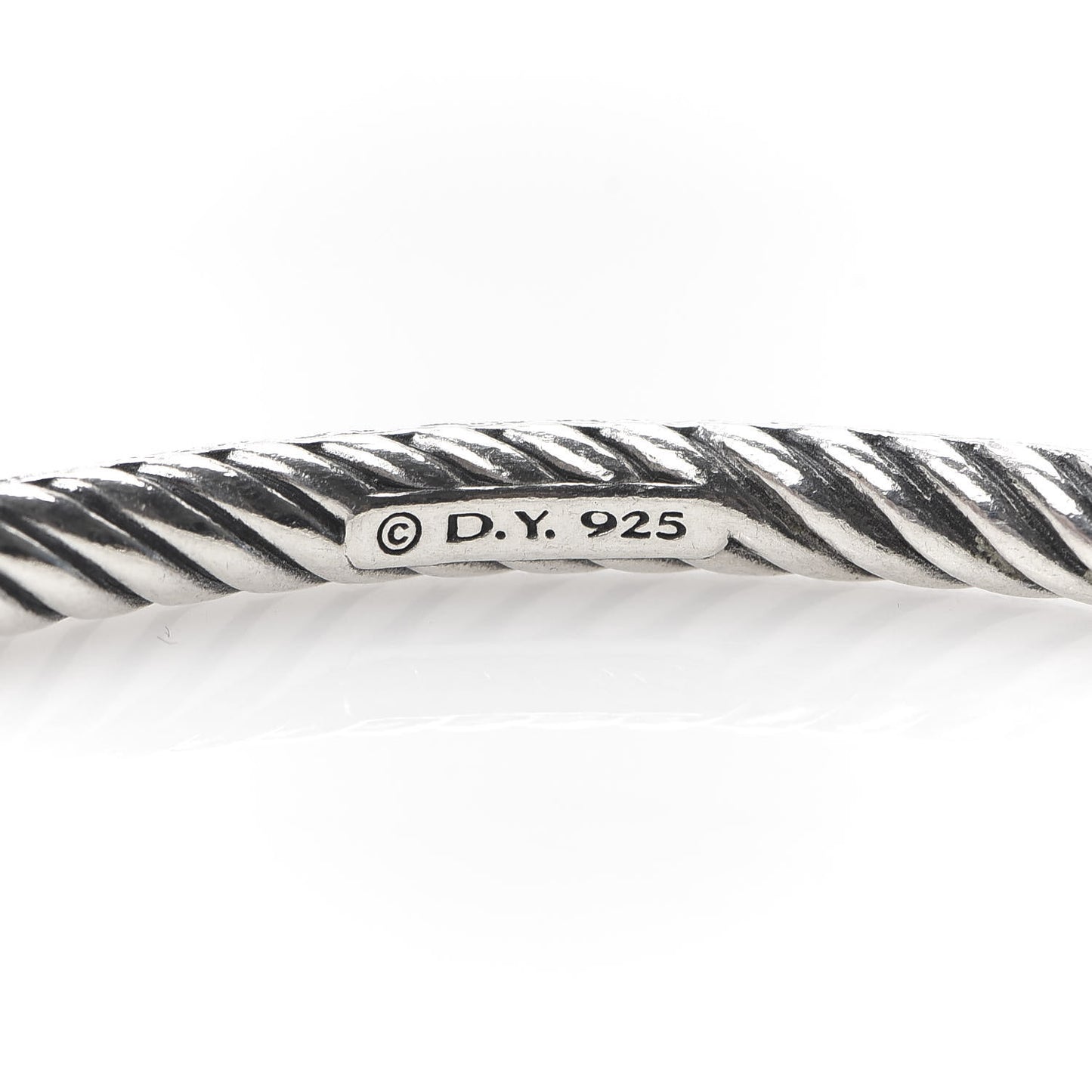 Sterling Silver 4mm Hammered Bangle Bracelet