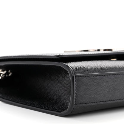 Saint Laurent Grain De Poudre Small Monogram Kate Satchel Black 9 of 10