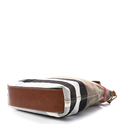Burberry Canvas Mega Check Medium Tottenham Brit Tote Saddle Brown 9 of 11