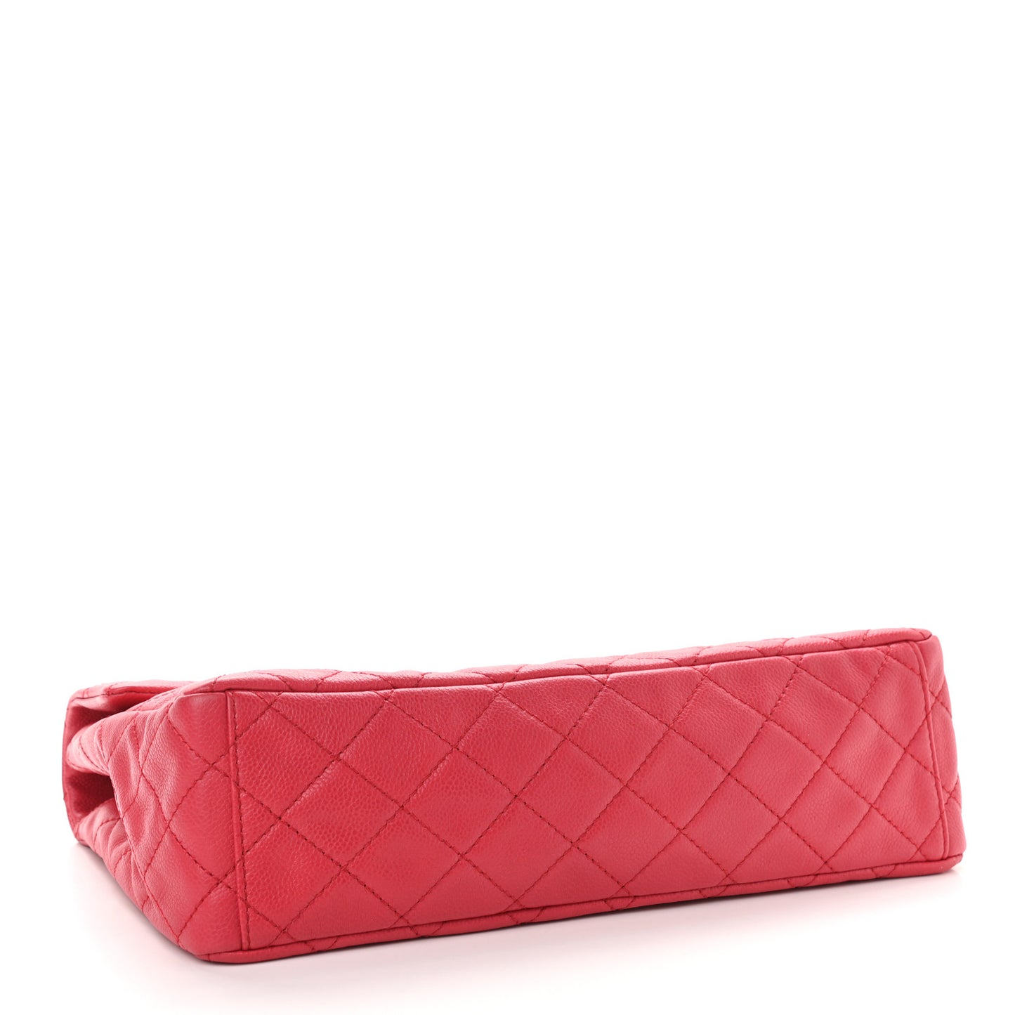 Washed Caviar Quilted Maxi Single Flap Fuchsia