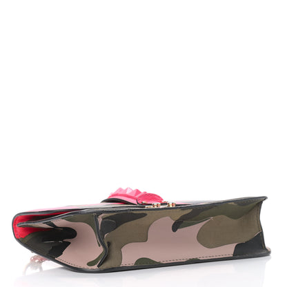 Valentino Garavani Nappa Canvas Camouflage Medium Glam Lock Rockstud Flap Fuxia Fluo 4 of 14