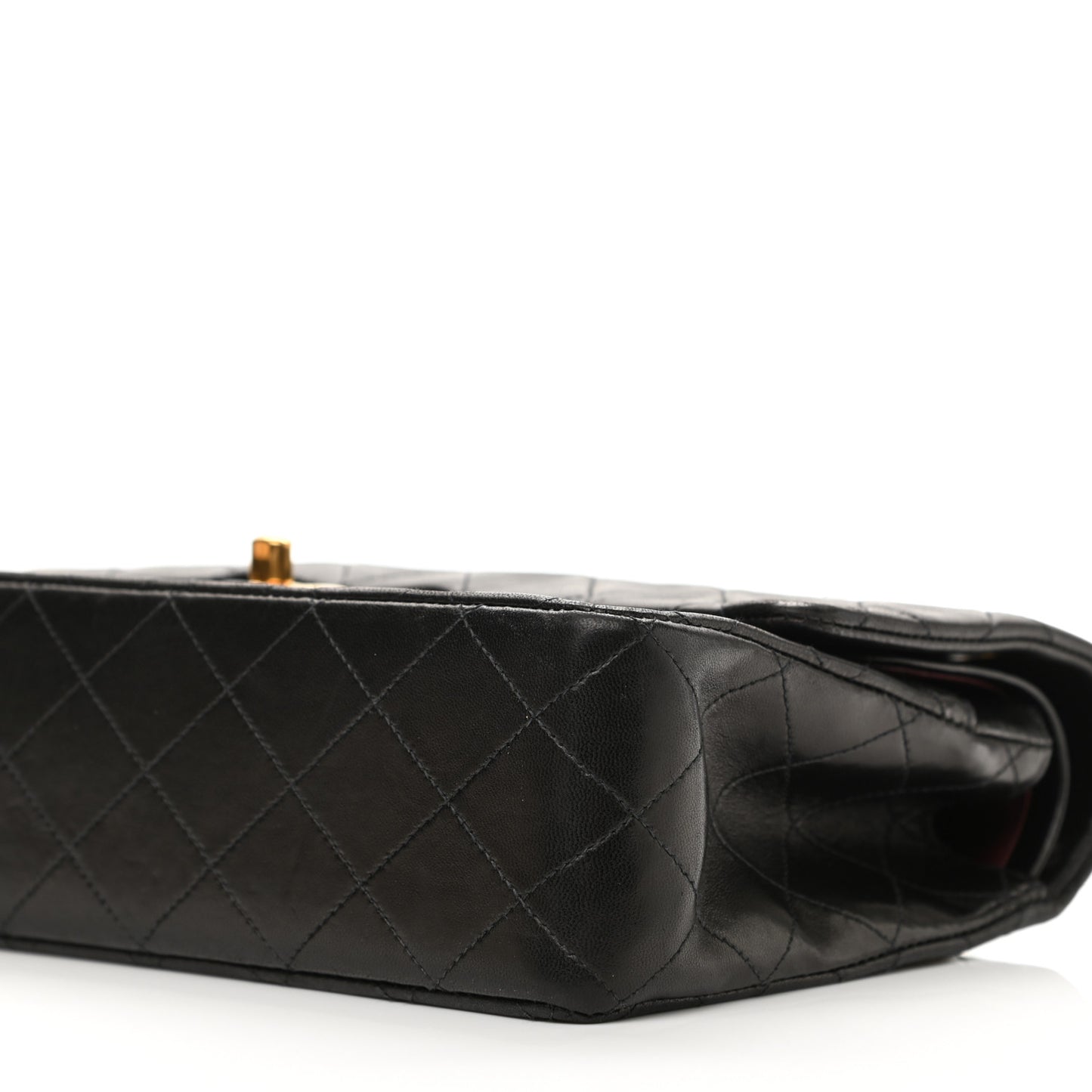 Lambskin Quilted Medium Double Flap Black