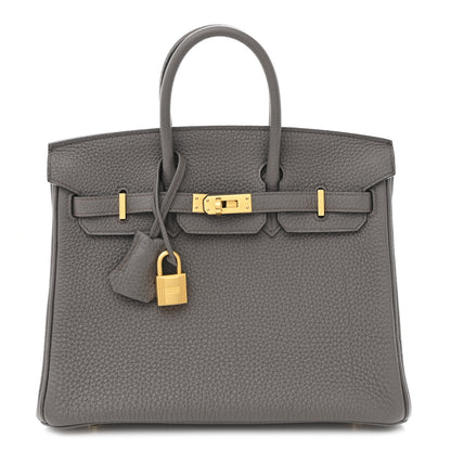 Hermes Togo Horseshoe Birkin 25 Etain Rose Extreme 1 of 14