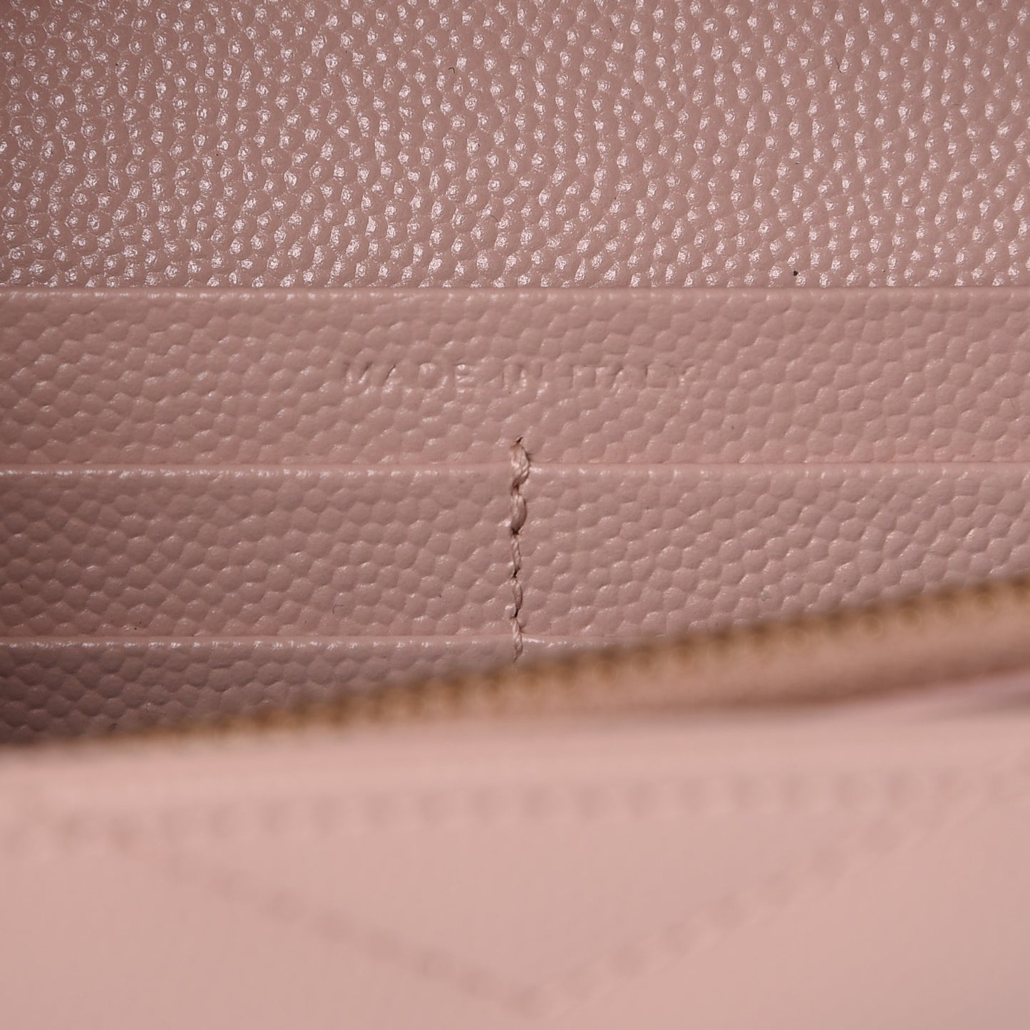 Grain De Poudre Matelasse Chevron Monogram Chain Wallet Pale Pink