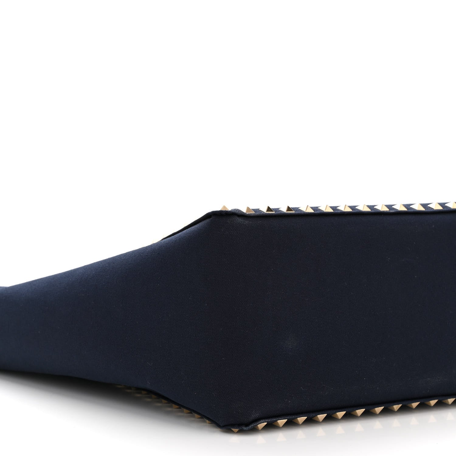 Valentino Garavani Canvas Medium Rockstud Reversible Tote Navy Blue Beige 13 of 17