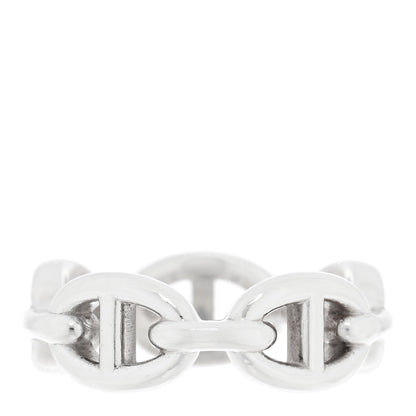 Hermes Sterling Silver PM Chaine d'Ancre Enchainee Band Ring 53 6.5 3 of 5