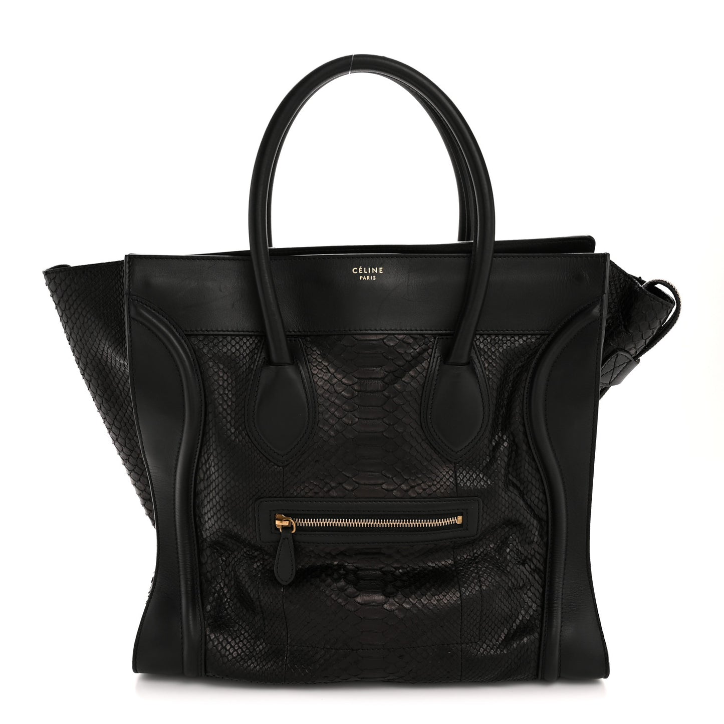 Snakeskin Large Luggage Black