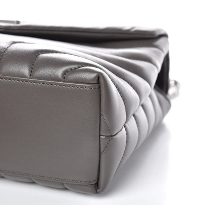 Saint Laurent Calfskin Y Quilted Monogram Small Loulou Chain Satchel Earth 9 of 10
