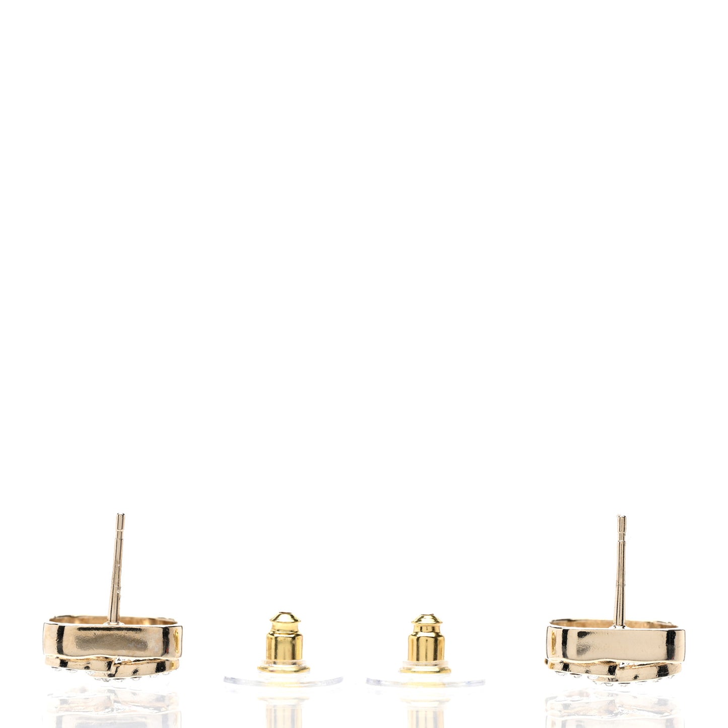 Crystal Square CC Earrings Gold