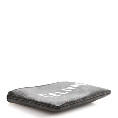 Celine Triomphe Canvas Logo Coin and Card Pouch With Hook Black 4 of 8