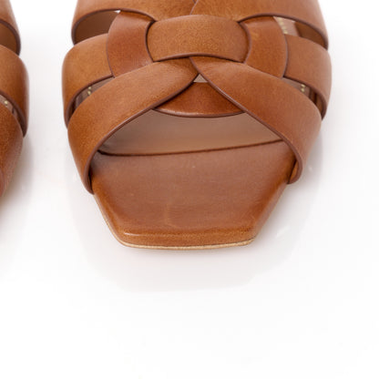 Saint Laurent Calfskin Tribute 05 Slide Sandals 36 Amber 10 of 11