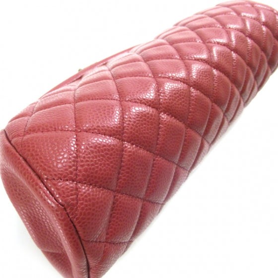 Caviar Quilted Timeless Clutch Red