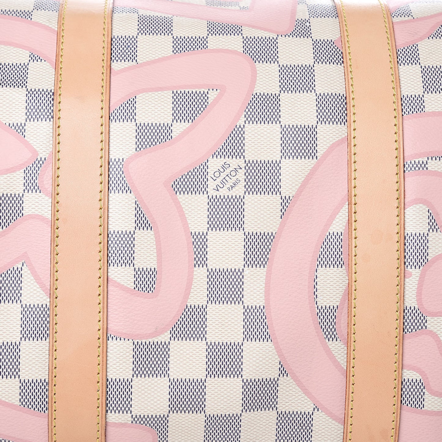 Damier Azur Tahitienne Keepall Bandouliere 50 Rose Ballerine