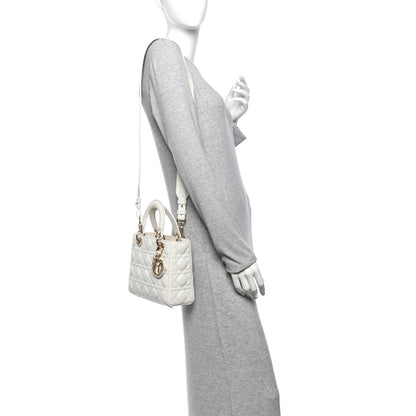 Christian Dior Lambskin Cannage Small My ABCDior Lady Dior White 2 of 13