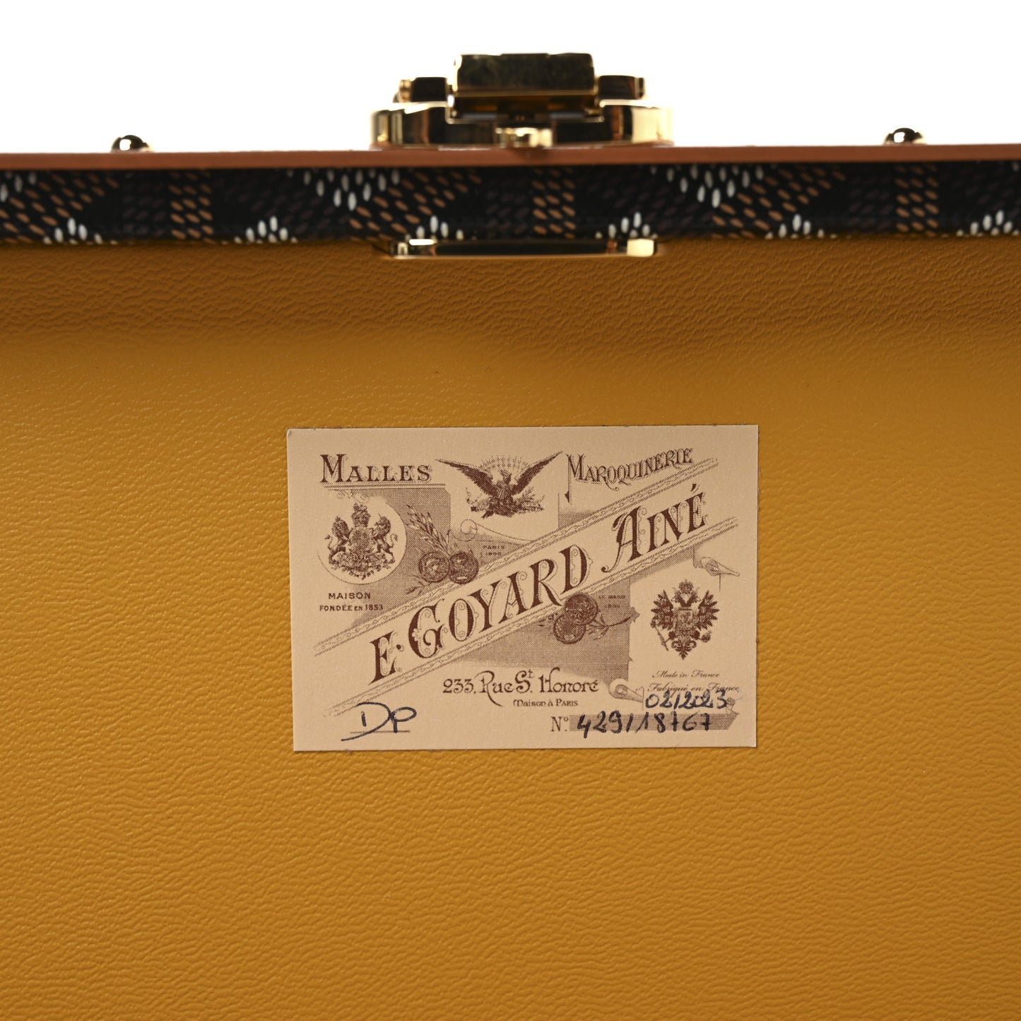 Goyardine 352 Trunk Black Tan