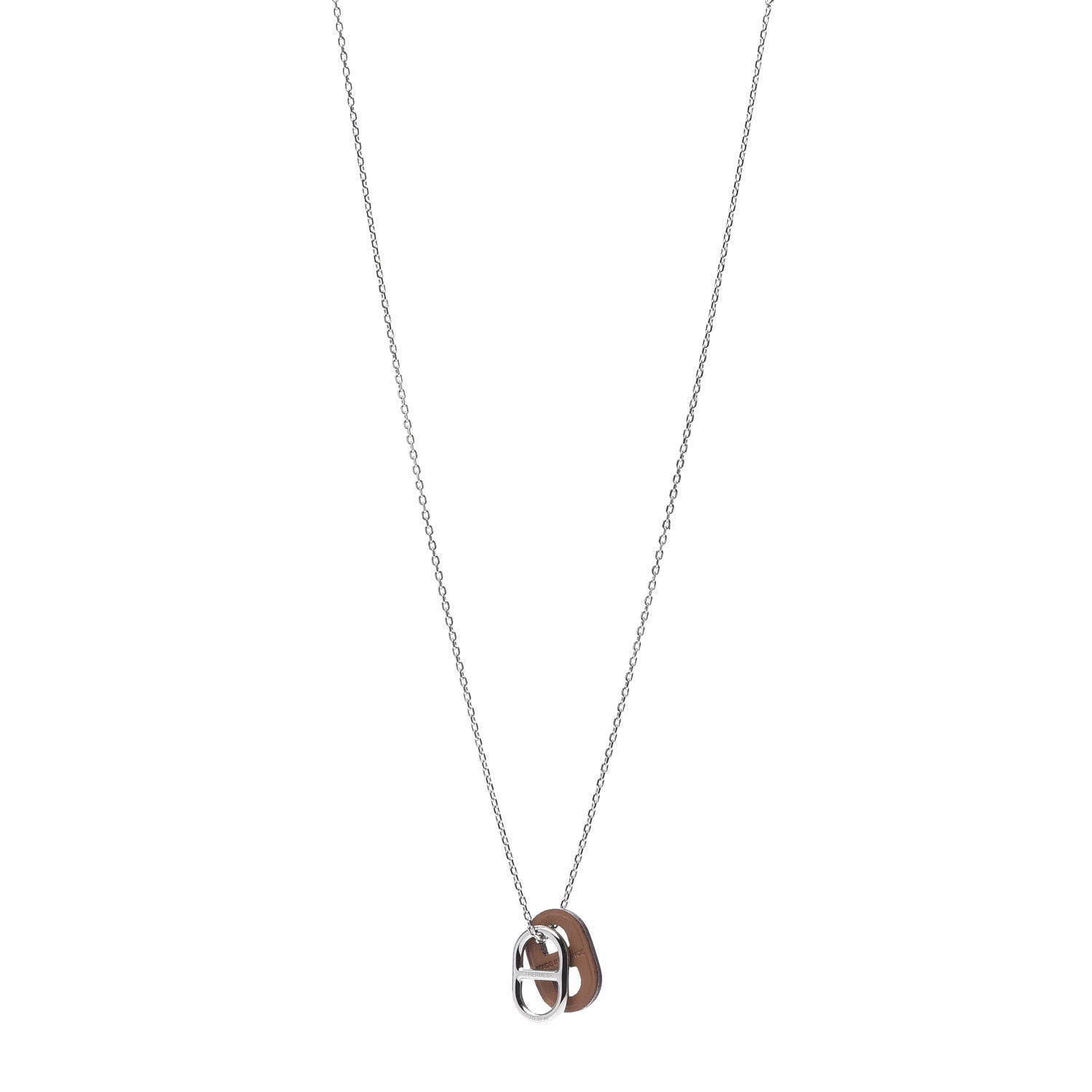 Hermes Palladium O'Maillon Pendant Necklace Gold 1 of 5