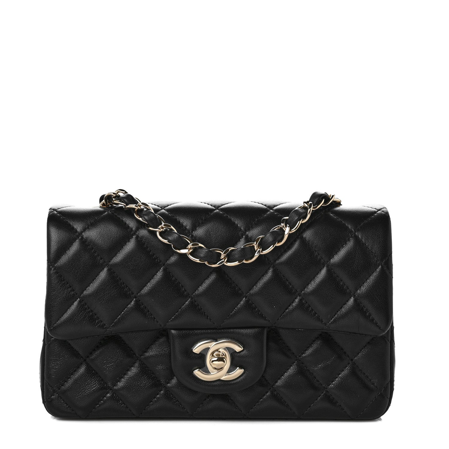 Chanel Lambskin Quilted Mini Rectangular Flap Black 1 of 10