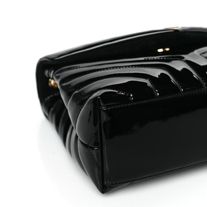 Saint Laurent Patent Y Quilted Monogram Small Loulou Chain Satchel Black 8 of 9
