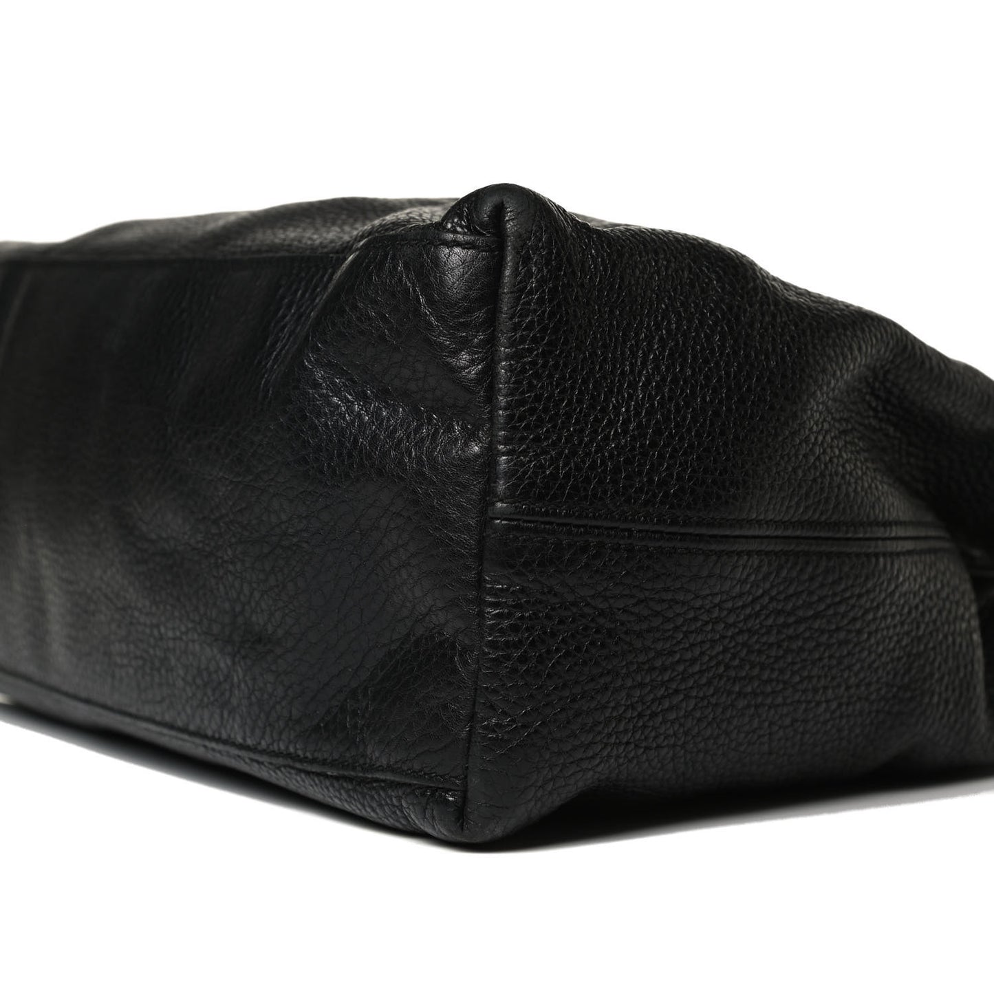 Pebbled Calfskin Medium Soho Chain Shoulder Bag Black