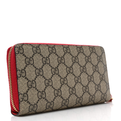 Gucci GG Supreme Monogram Mystic Cat Zip Around Wallet Red 3 of 6