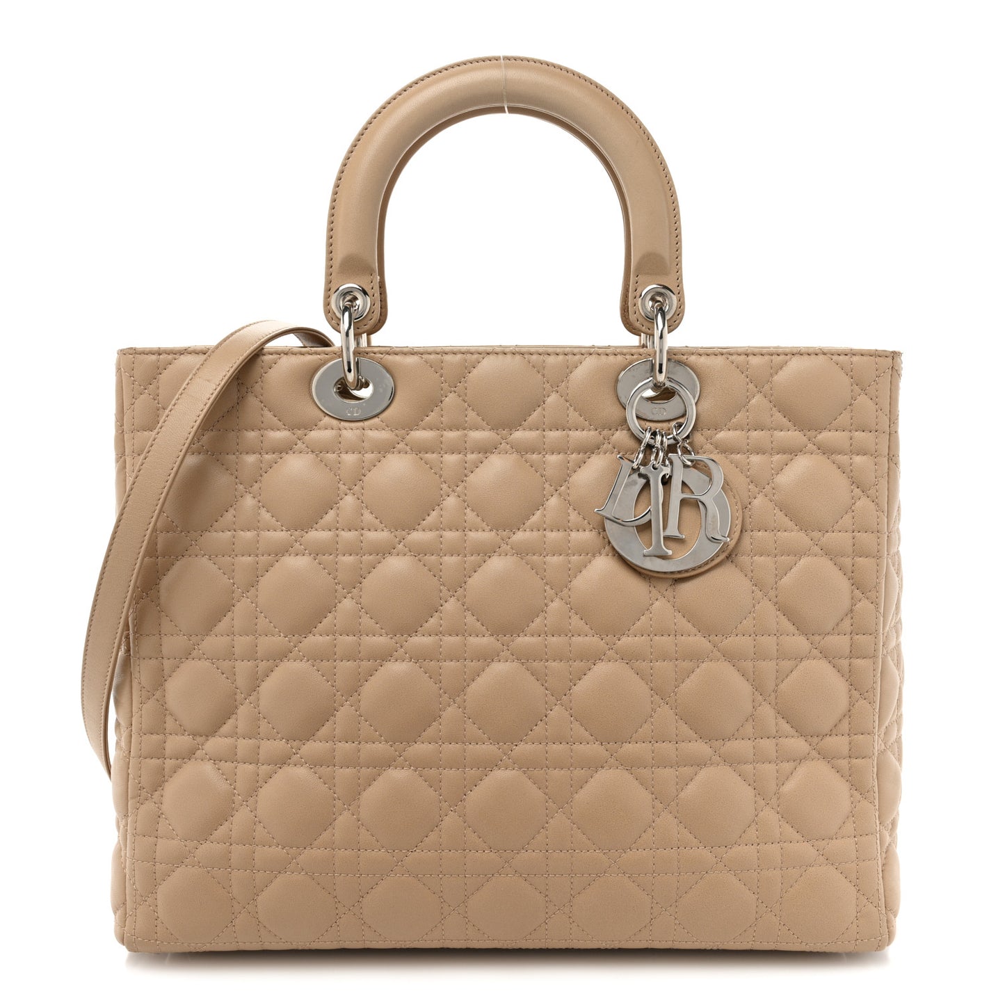 Lambskin Cannage Large Lady Dior Beige