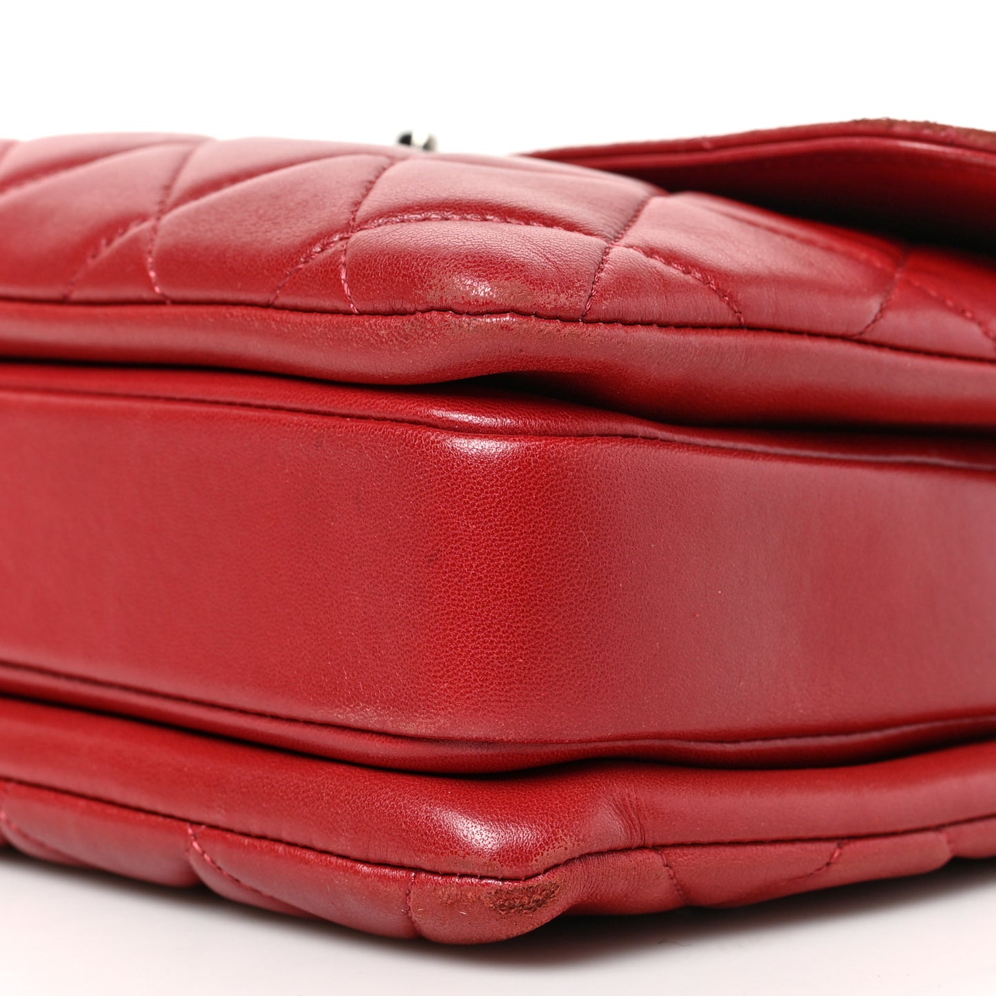 Lambskin Quilted Medium Trendy CC Flap Dual Handle Bag Red
