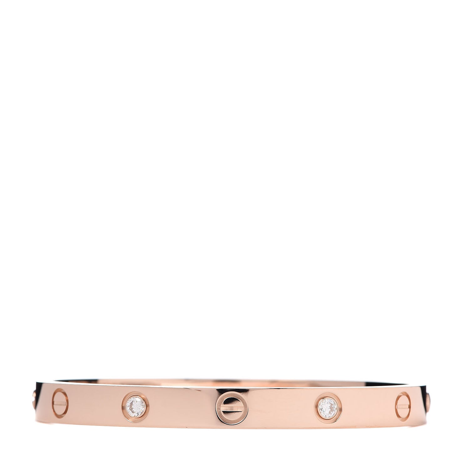 18K Pink Gold 4 Diamond LOVE Bracelet 17