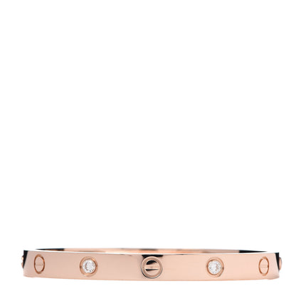 Cartier 18K Pink Gold 4 Diamond LOVE Bracelet 17 1 of 6