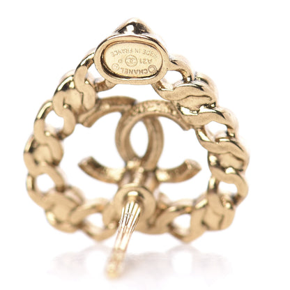 Chanel Pearl Crystal CC Heart Earrings Gold Multicolor 4 of 5
