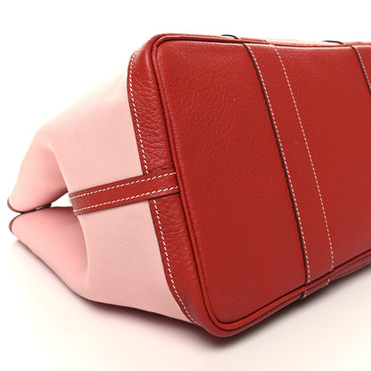 Hermes Toile Militaire Vache Country Garden Party Tote 36 MM Rose Sakura Rouge Duchesse 9 of 10
